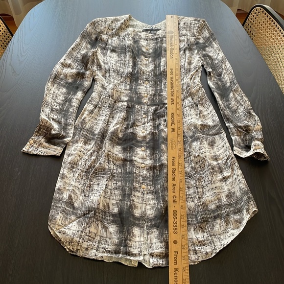 Theyskens' Theory | Dress in Gray White Multicolor Silk High-low Hem - Picture 11 of 11